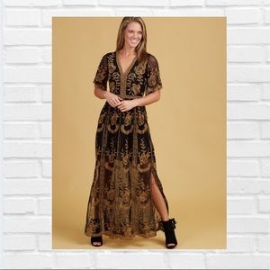 Altar’d State | Black Dress Multicolor Embroider M